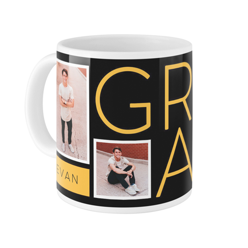 Grad Mug, White,  , 11oz, Black