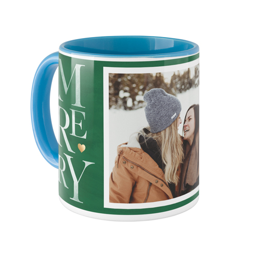 Merry Green Mug, Light Blue,  , 11oz, Green