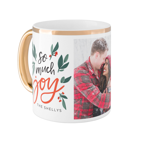 So Much Joy Mug, Gold Handle,  , 11oz, Red