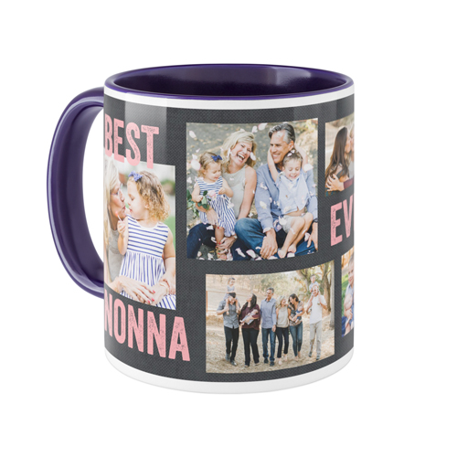 Best Ever Collage Mug, Blue,  , 11oz, Pink