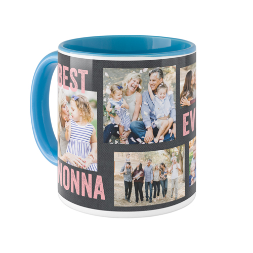 Best Ever Collage Mug, Light Blue,  , 11oz, Pink