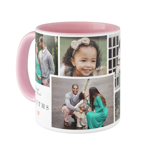 Overlap Family Collage Mug, Pink,  , 11oz, White