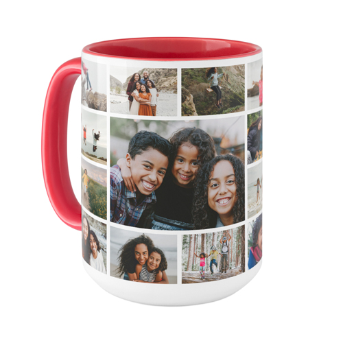 Photo Gallery Border Mug, Red, , 15oz, Multicolor, multi