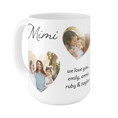 Heart Cutout Trio Mug, White,  , 15oz, White