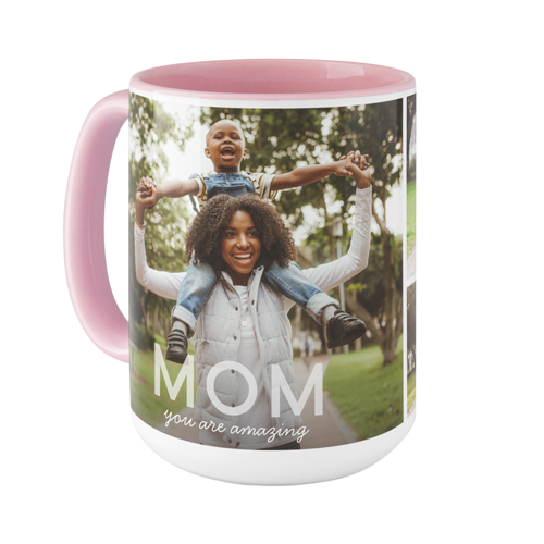 Amazing Bold Mom Mug, Pink, , 15oz, White, white