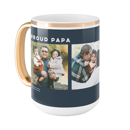 Corner Frame Bold Mug, Gold Handle,  , 15oz, Black