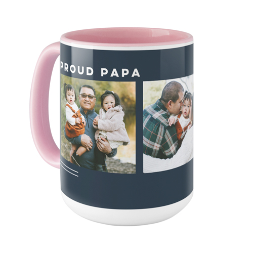 Corner Frame Bold Mug, Pink, , 15oz, Black, silhouette