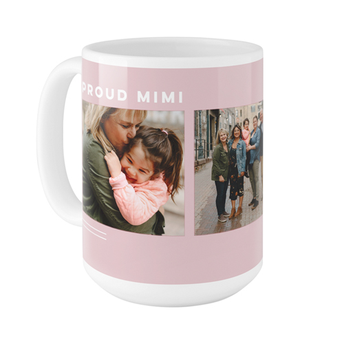 Corner Frame Simple Mug, White,  , 15oz, Pink