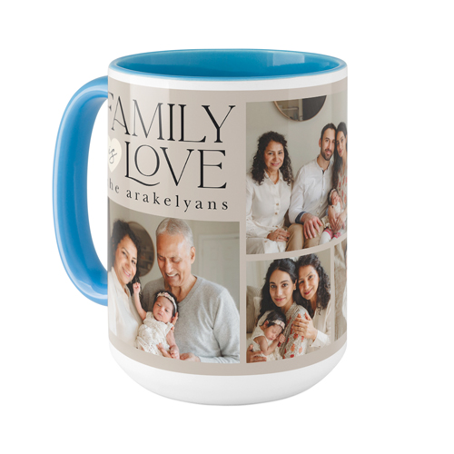 Family Is Love Mug, Light Blue,  , 15oz, Brown