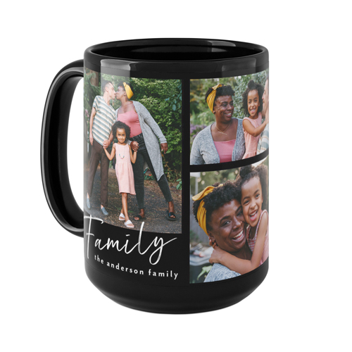 Family Tilt Script Mug, Black, , 15oz, Black, black