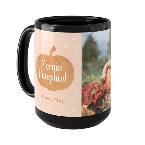 Mornin Pumpkin Mug, Black,  , 15oz, Orange