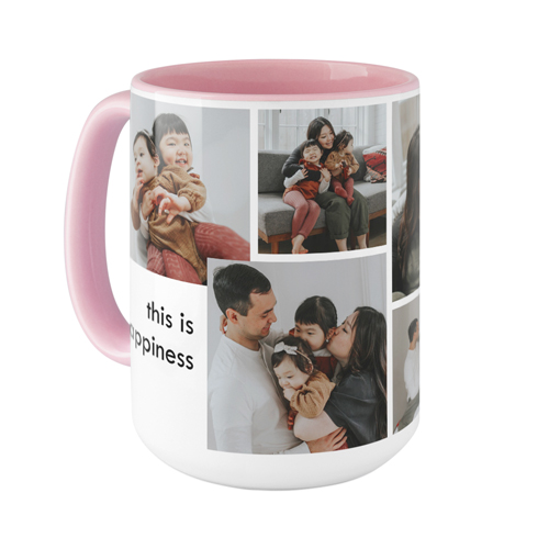 This Is Happiness Mug, Pink,  , 15oz, White