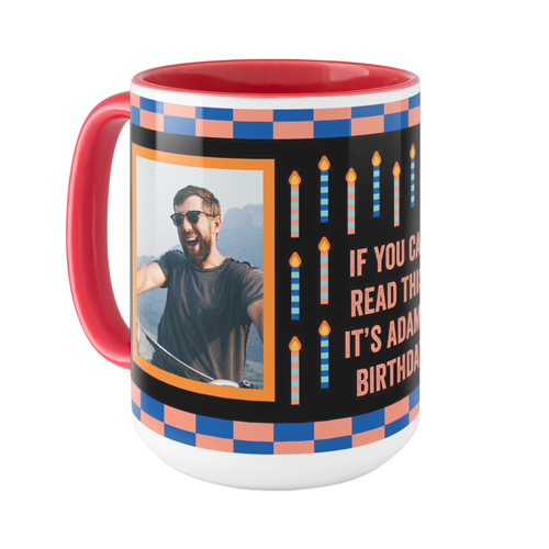 Birthday Candles Mug, Red,  , 15oz, Black