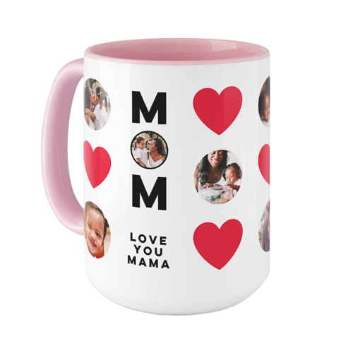 Heart Best Mom Ever Mug, Pink,  , 15oz, Red