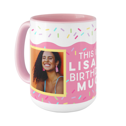 Sweet Birthday Cake Mug, Pink,  , 15oz, Pink
