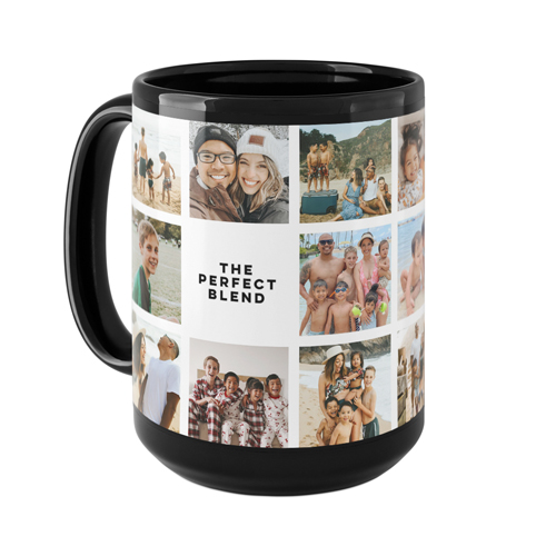 Grid Gallery Mug, Black, , 15oz, Multicolor, multi