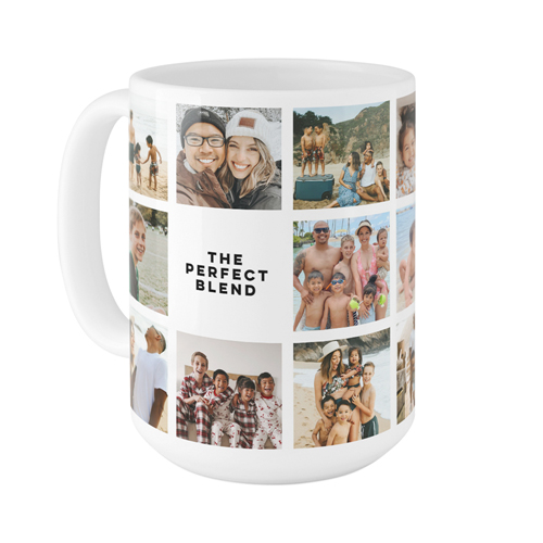 Grid Gallery Mug, White, , 15oz, Multicolor, multi