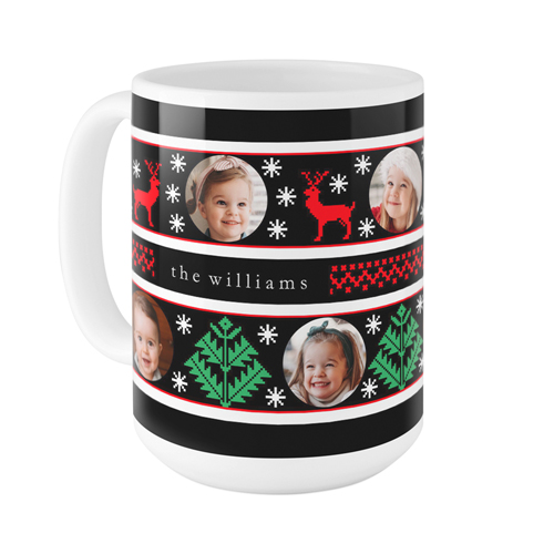 Holiday Sweater Mug, White,  , 15oz, Black