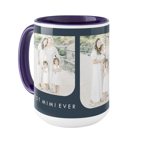 Rounded Edges Mug, Blue, , 15oz, Black, silhouette