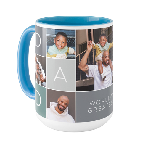 Dad Color Grid Mug, Light Blue, , 15oz, Gray, slate