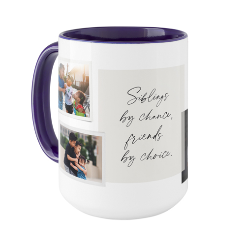 Handwritten Note Collage Mug, Blue,  , 15oz, White