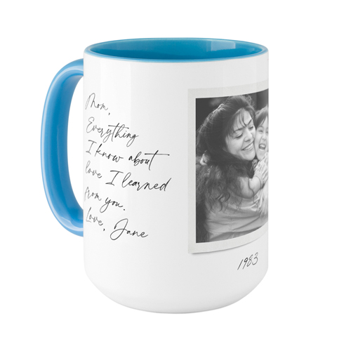 Sentimental Note Mug, Light Blue, , 15oz, White, white