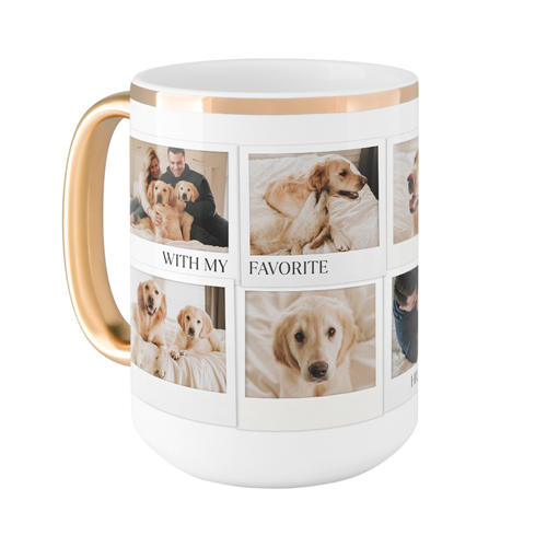 Photo Memories Mug, Gold Handle, , 15oz, White, white