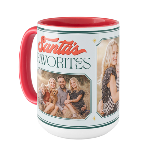 Santa's Favorites Mug, Red, , 15oz, Green, seaweed