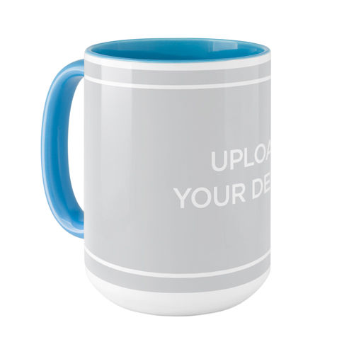 Upload Your Own Design Mug, Light Blue, , 15oz, Multicolor, multi