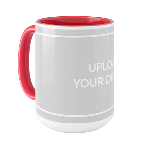 Upload Your Own Design Mug, Red,  , 15oz, Multicolor