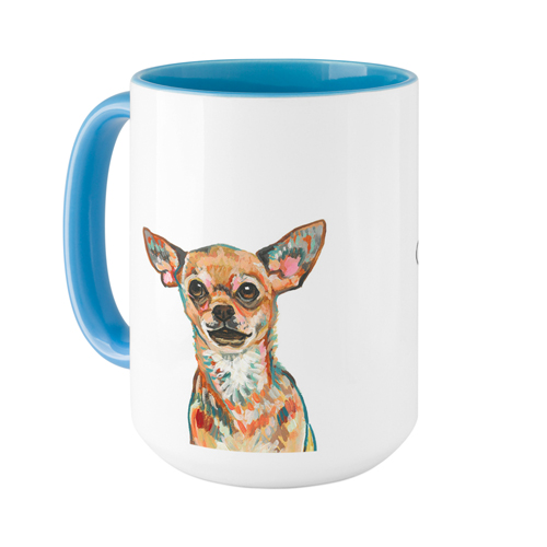 Chihuahua Custom Text Mug, Light Blue,  , 15oz, Multicolor