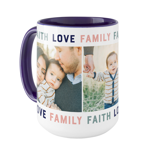 Faith Love Family Mug, Blue,  , 15oz, Blue