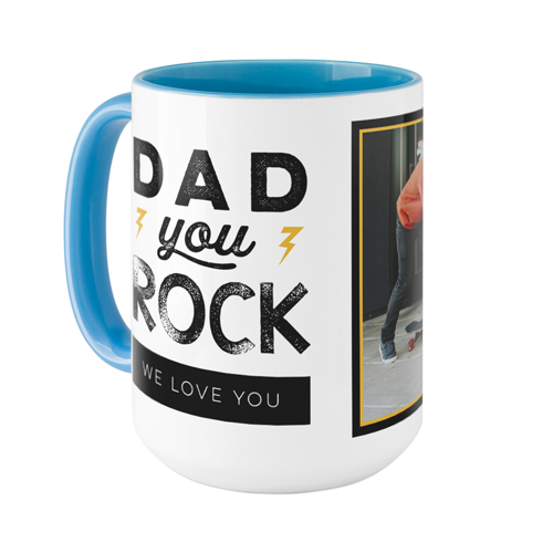 Dad You Rock Mug, Light Blue,  , 15oz, Black