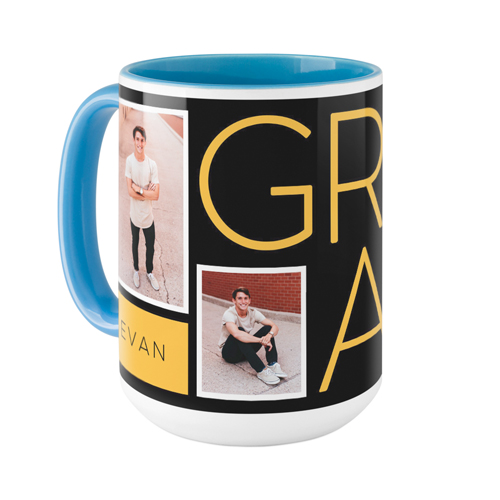 Grad Mug, Light Blue,  , 15oz, Black