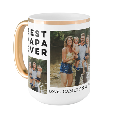 Gallery of Four Text Mug, Gold Handle, , 15oz, Multicolor, multi