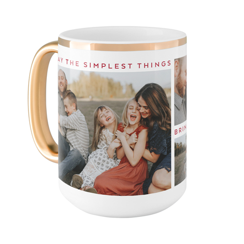 Simplest Things Mug, Gold Handle,  , 15oz, Red