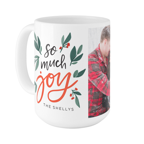 So Much Joy Mug, White,  , 15oz, Red