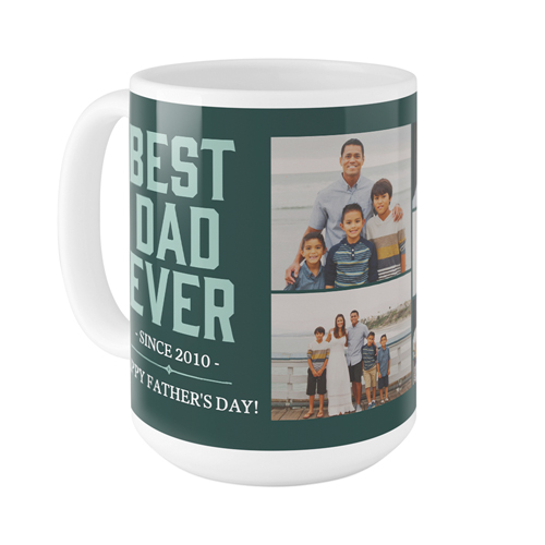 Best Dad Mug, White, , 15oz, Green, seaweed