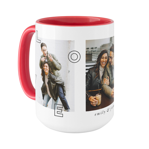 Love You All Over Mug, Red, , 15oz, White, white