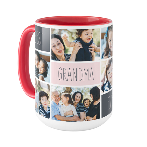 The Greatest Grid Mug, Red,  , 15oz, Pink
