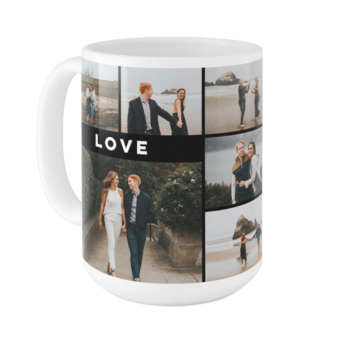 Eternal Love Grid Mug, White,  , 15oz, Black