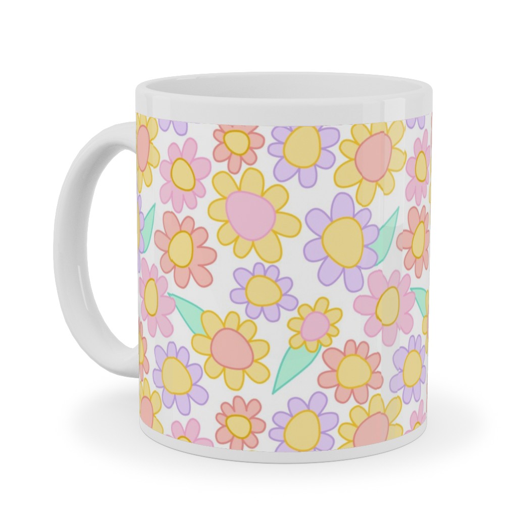 Nicola Unicorn Flowers Ceramic Mug, White, , 11oz, Multicolor