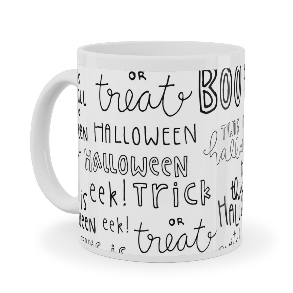 Halloween Words - White Ceramic Mug, White, , 11oz, White, White