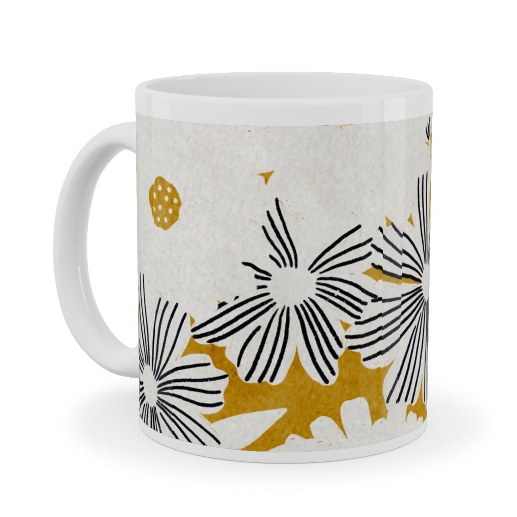 Stacy - Mustard Ceramic Mug, White,  , 11oz, Yellow