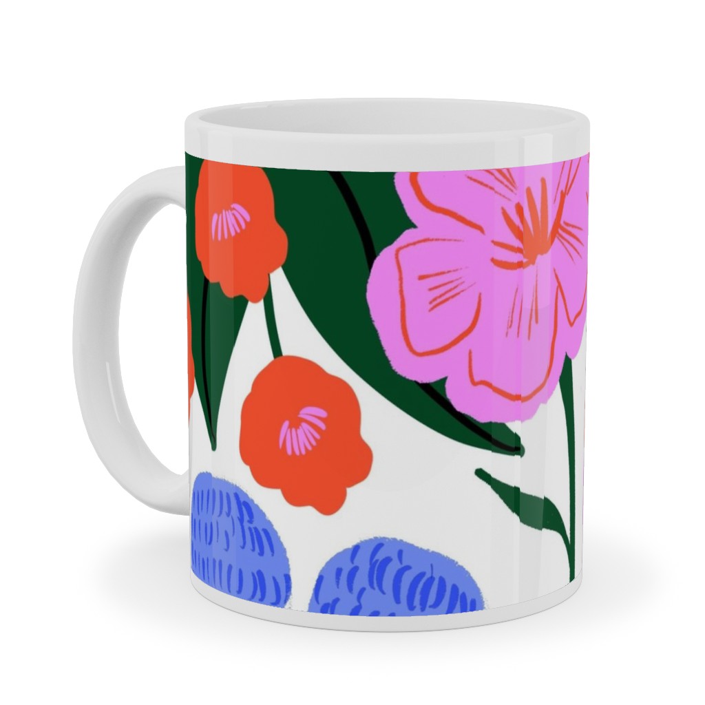 Garden Floral - Brights Ceramic Mug, White, , 11oz, Multicolor