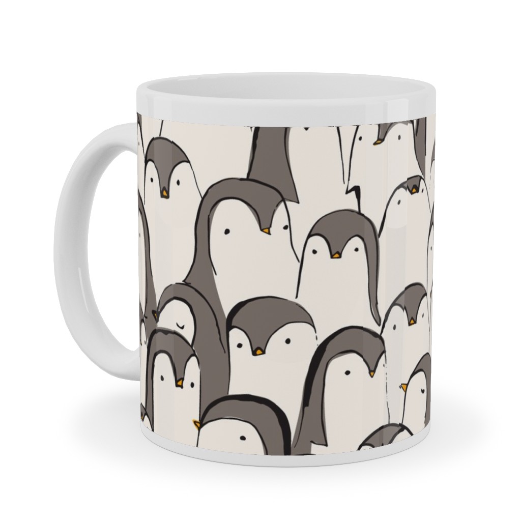 Penguin Huddle Ceramic Mug, White, , 11oz, White, Smoke
