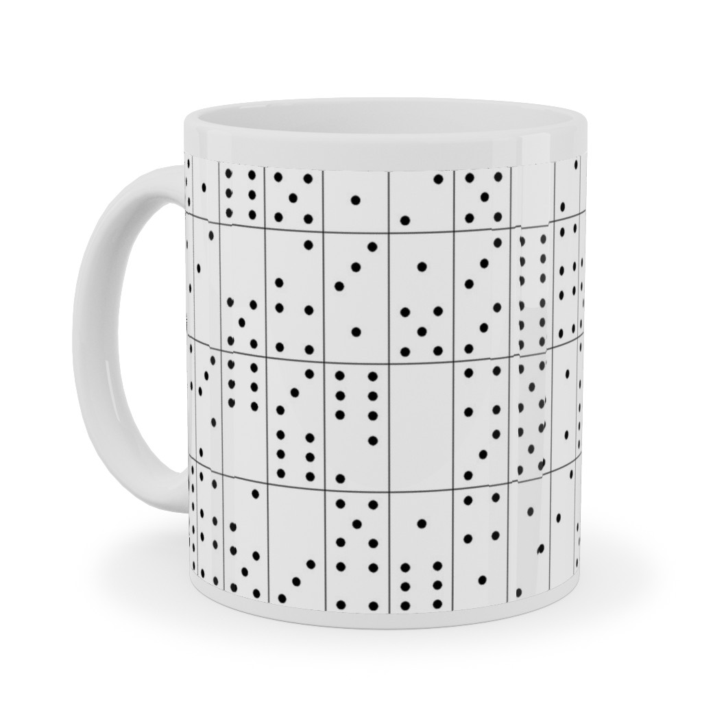 Domino Universe - Black and White Ceramic Mug, White, , 11oz, White, White