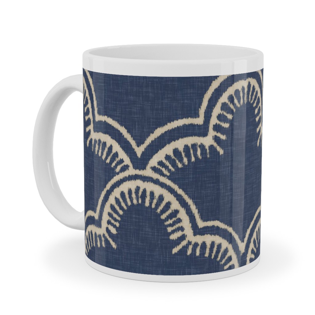 Tangier Ceramic Mug, White,  , 11oz, Blue