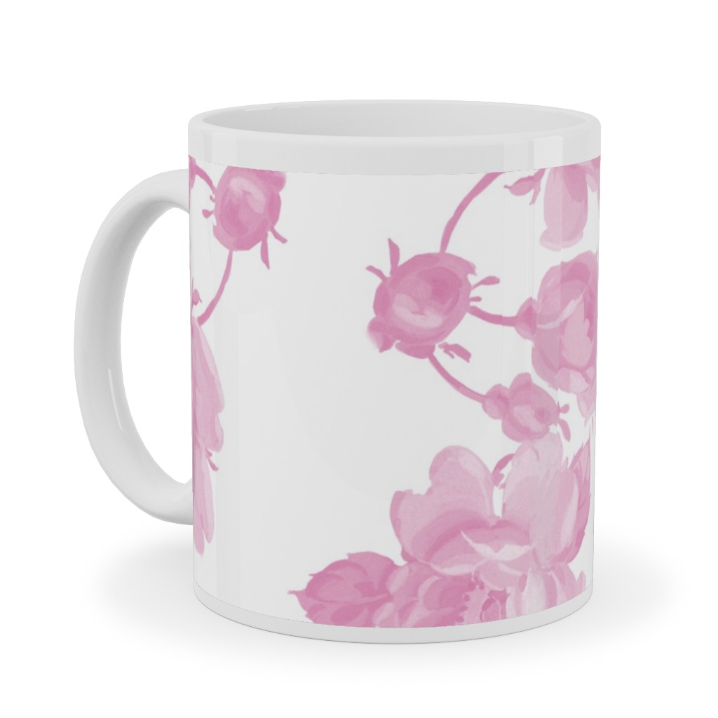 Saint Colette June Roses - Pink Ceramic Mug, White,  , 11oz, Pink
