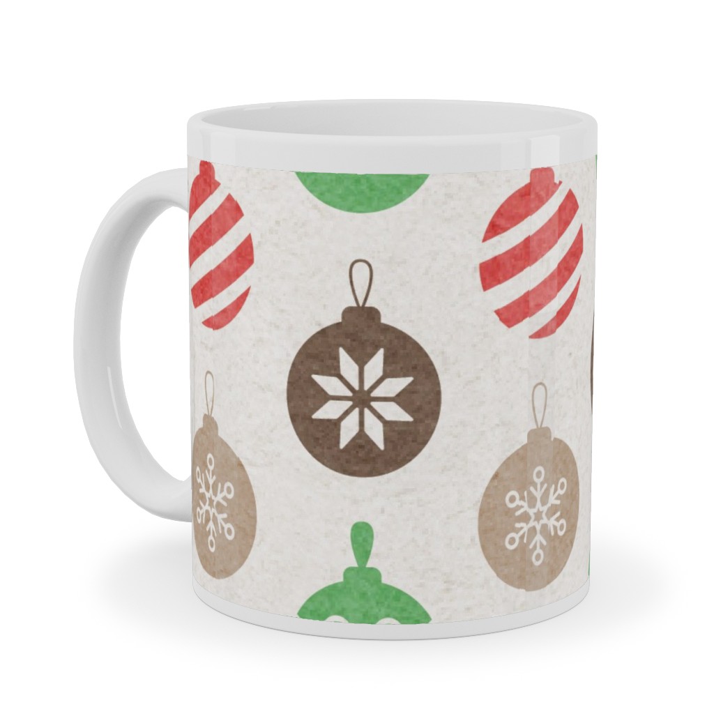 Christmas Ornaments Ceramic Mug, White, , 11oz, Multicolor